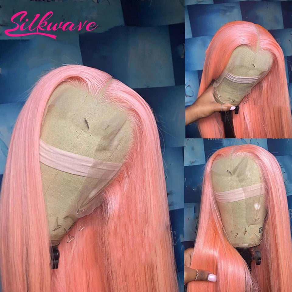 30 36 Inch 13x4 Pink Lace Front Wig Human Hair 13x6 Straight Hd Lace Frontal Wig For Women Brazilian 613 Light Pink Colored Wigs