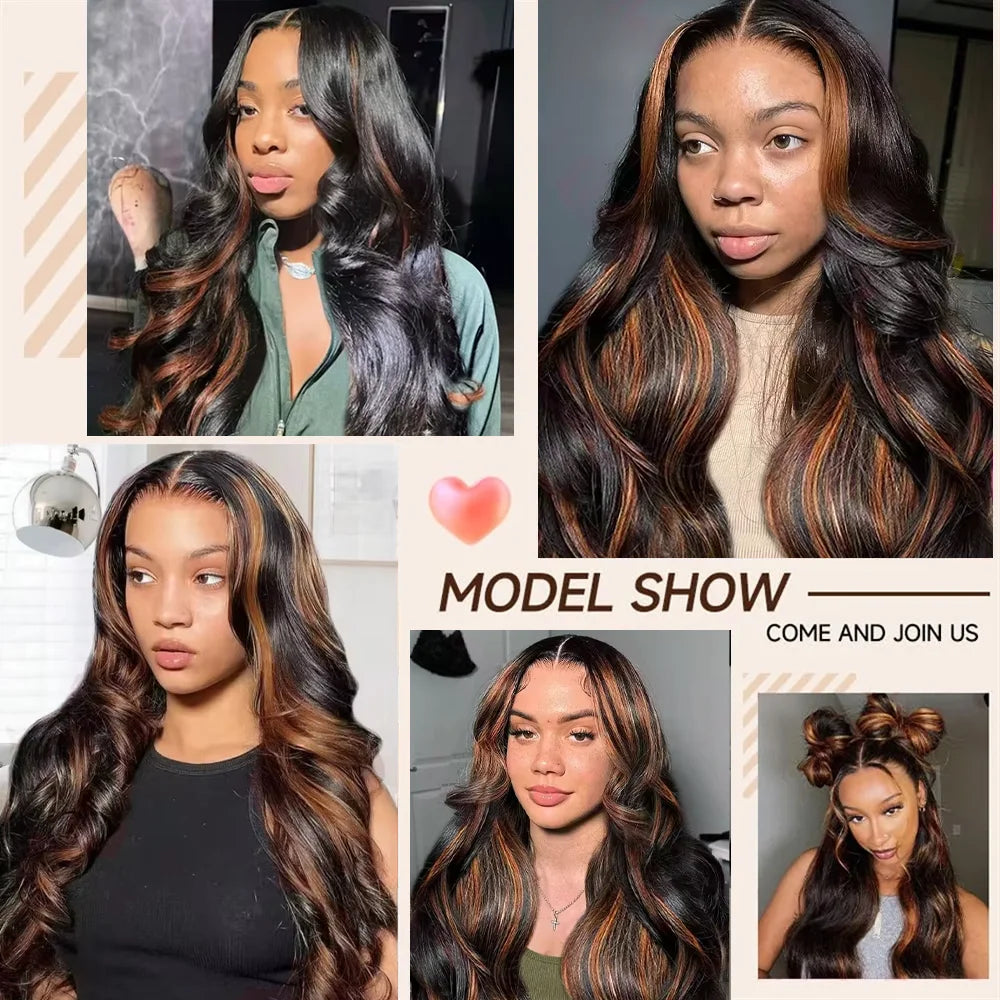 Body Wave HD Lace Front Wigs Human Hair 200 Density FB 30 13x6 HD Transparent Lace Frontal Brazilian Wigs for Women 52 Inch