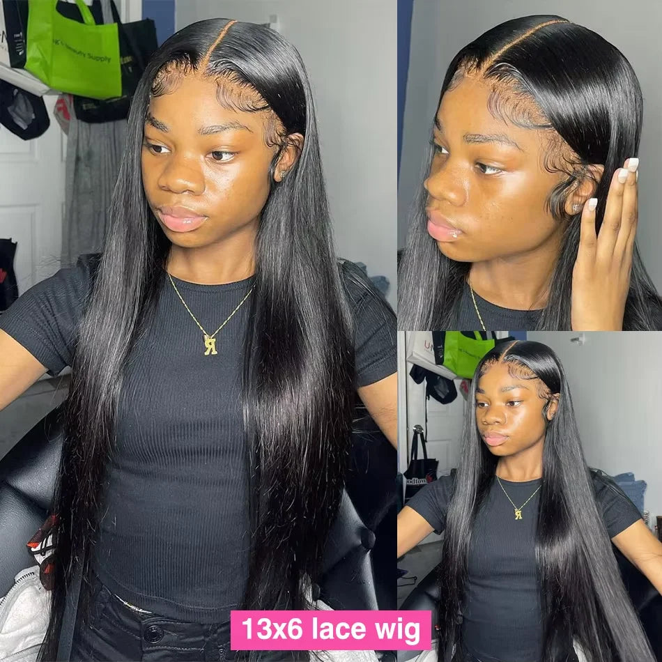30 40 Inch 13x4 13x6 Straight Lace Frontal Wigs 360 Front Human Hair 4x4 5X5 Closure Wig Pre Plucked For Women 250 Density