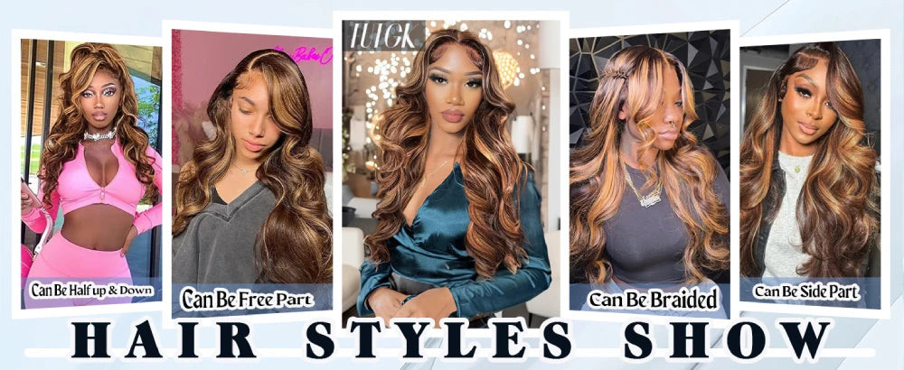 180 200 Density 100% Human Hair Body Wave Wigs P4/27 Highlight Colored 13x4 13x6 HD TranspatentLace Frontal 18-46 Inch Remy Hair