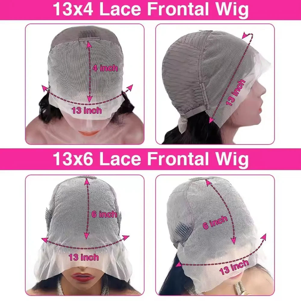 Body Wave HD Lace Front Wigs Human Hair 200 Density FB 30 13x6 HD Transparent Lace Frontal Brazilian Wigs for Women 52 Inch