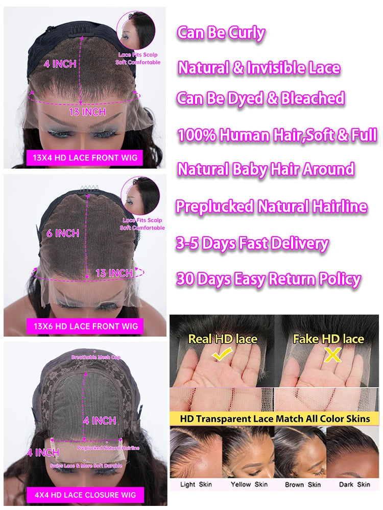 Reddish Brown Body Wave Lace Frontal Human Hair Wig 13x4 13x6 Transparent Lace Frontal Wig 4x4 Closure Glueless Wigs For Women