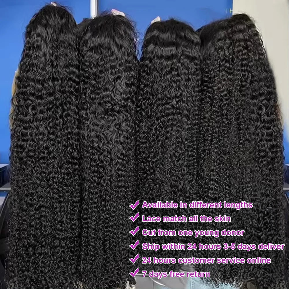 Transparent 250% Density Water Culry 360 Full Lace Frontal Wig Human Hair 40Inch Deep Wave 13x4 13x6 Hd Lace Front Wig For Women