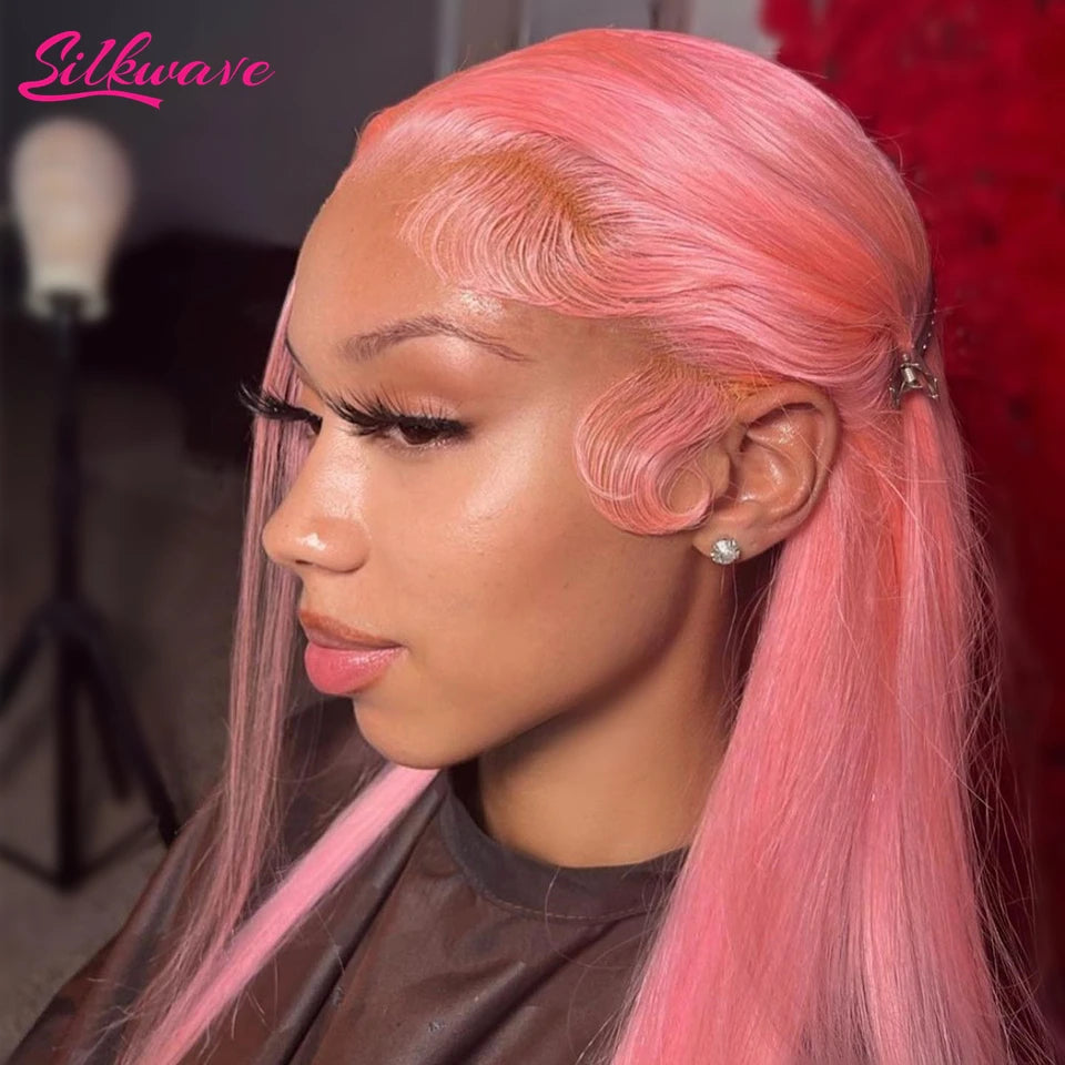 30 36 Inch 13x4 Pink Lace Front Wig Human Hair 13x6 Straight Hd Lace Frontal Wig For Women Brazilian 613 Light Pink Colored Wigs