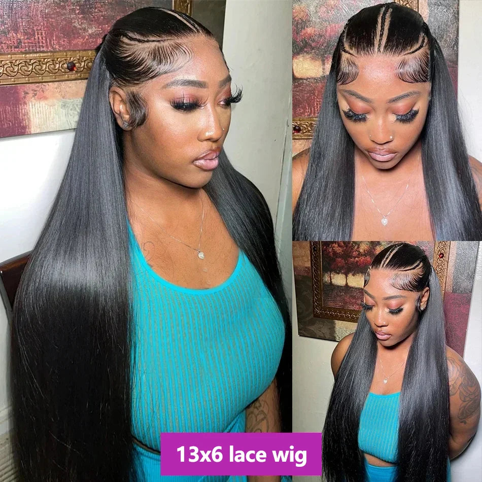 30 40 Inch 13x4 13x6 Straight Lace Frontal Wigs 360 Front Human Hair 4x4 5X5 Closure Wig Pre Plucked For Women 250 Density