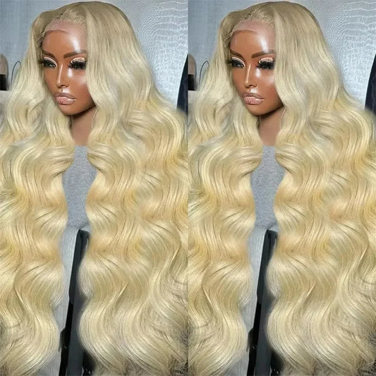 High Quality 180 Density Blonde Color Body Wave Human Hair Wig Wholesale 613 Color 13x4 13x6 Lace Front Wig