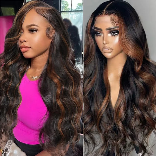 Body Wave HD Lace Front Wigs Human Hair 200 Density FB 30 13x6 HD Transparent Lace Frontal Brazilian Wigs for Women 52 Inch