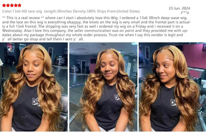 180 200 Density 100% Human Hair Body Wave Wigs P4/27 Highlight Colored 13x4 13x6 HD TranspatentLace Frontal 18-46 Inch Remy Hair