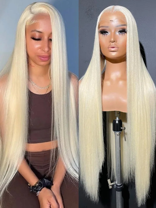 13x4 13x6 360 HD Transparent 613 Honey Blonde Color Lace Front Human Hair Wigs for Women Raw Brazilian Straight Lace Frontal Wig